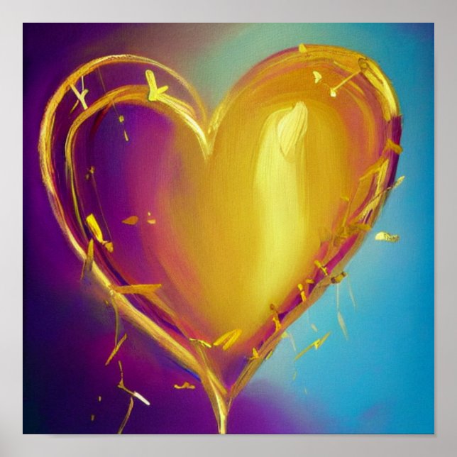 Poster Romântico do Coração (Frente)