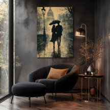 Romântico Rainy Walk - Estilo de Carvão