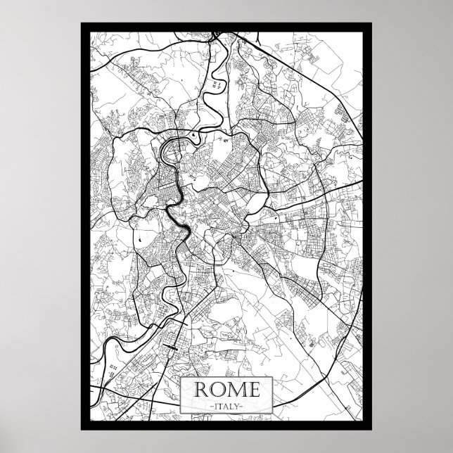 Poster Rome Italy Map (Frente)