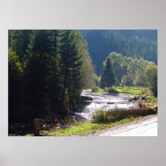 Póster Romênia, Moldávia, ribeirinho de montanha