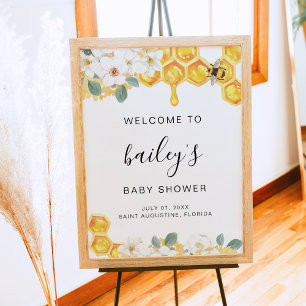 Poster Romy - Chá de fraldas Floral de Bumble Bee Bem-vi