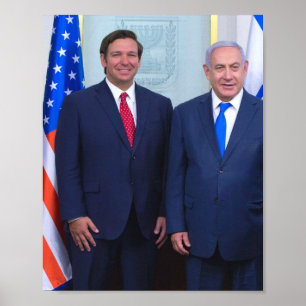 Poster Ron De Santis E Benjamin Netanyahu