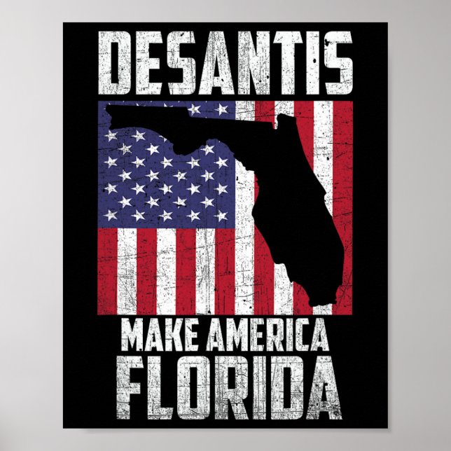 Poster Ron Desantis Faça a América Flórida Novamente Repu (Frente)