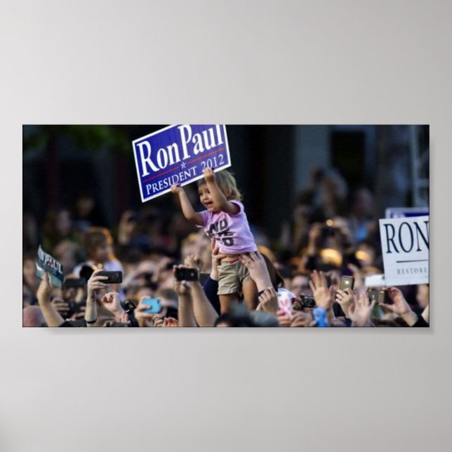 Póster Ron Paul Little Girl Crowd memorável (Frente)