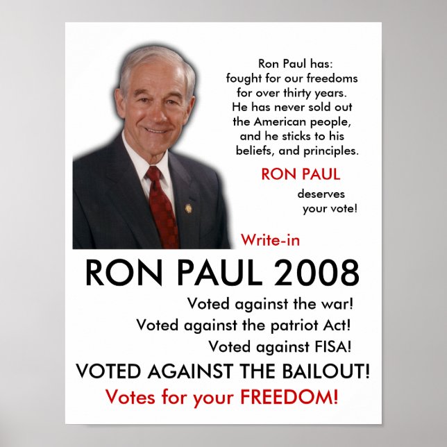 POSTER RON PAUL POSTER! (Frente)