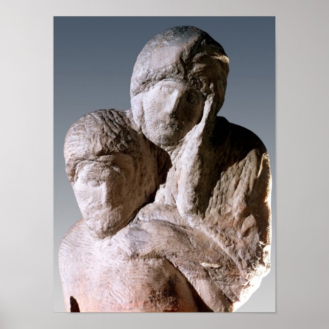 Póster Rondanini Pieta, detalhe dos chefes de Cristo (Frente)