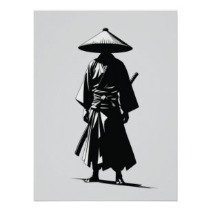 Póster Ronin Silencioso – Poster de Arte de Parede Preto