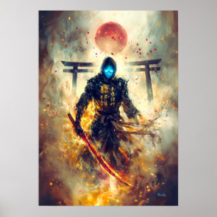Poster Ronin Solitário - Fogo e Sombras Espectrais do Sam