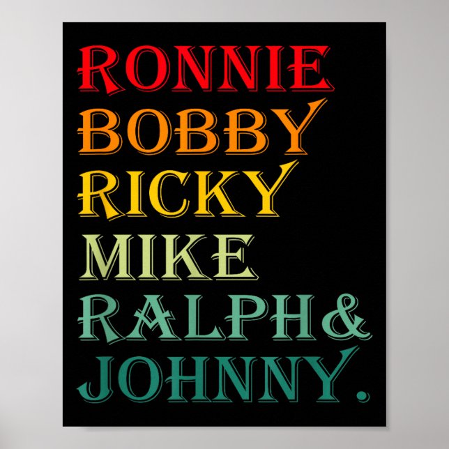 Poster Ronnie Bobby Ricky Mike Ralph And Johnny  (Frente)