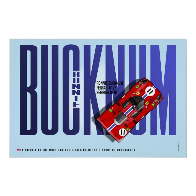 Póster Ronnie Bucknum Ferrari 512S Tribute (Frente)