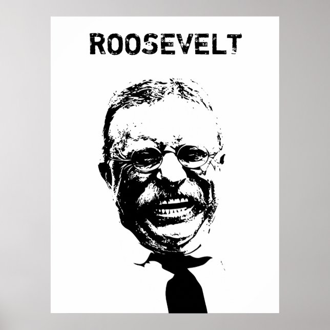 Póster Roosevelt - Preto e Branco (Frente)