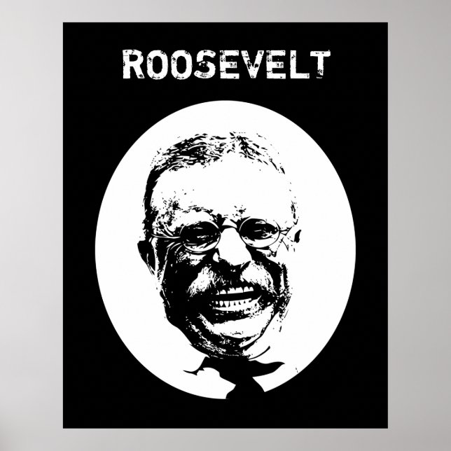 Poster Roosevelt ursinho — Preto e Branco (Frente)