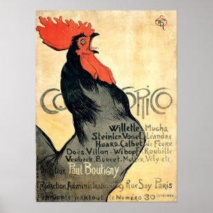 Poster Rooster Crowing por Théophile Alexandre Steinlen