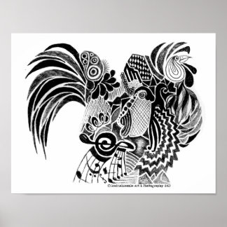 Póster Rooster Doodle
