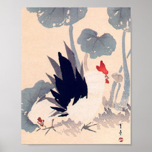 Poster Rooster e Hen, Watanabe Seitei