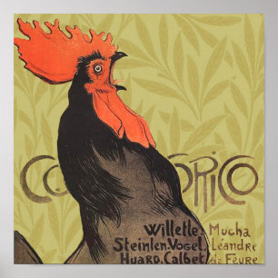 Póster Rooster Steinlen Cocorico Arte Francesa