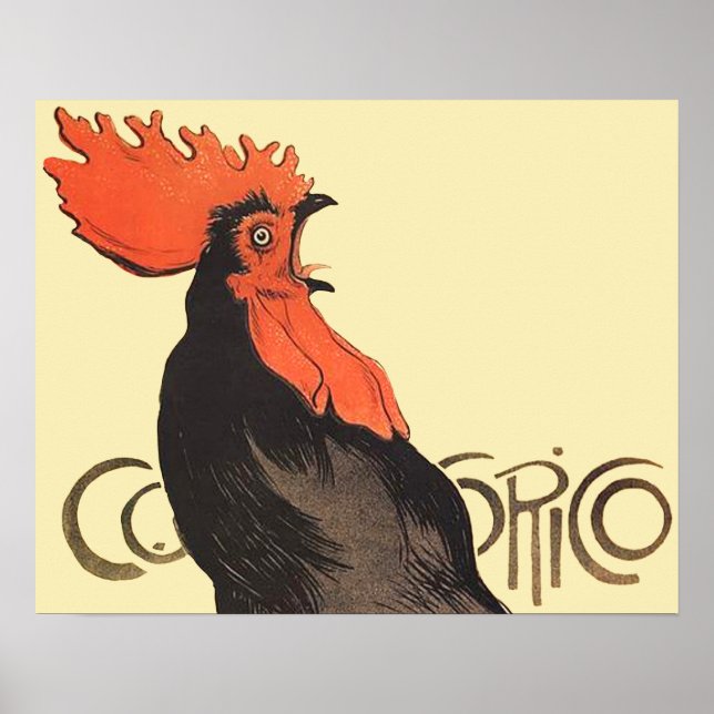 Póster Rooster Steinlen Cocorico Arte Francesa (Frente)