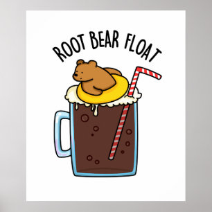 Poster Root Bear Flutuando Cerveja Root Engraçado