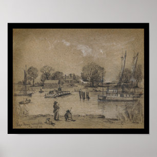 Poster Rope Ferry Schuylkill River Philadelphia PA Impres