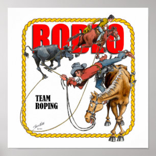 Poster Ropers da equipe do rodeio