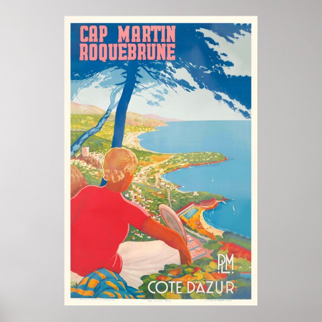 Poster Roquebrune-Cap-Martin Cote d'Azur França PLM (Frente)