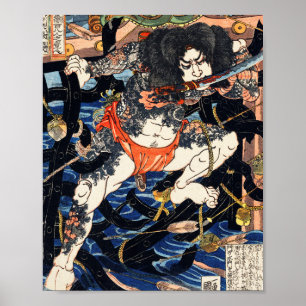 Poster Rori Hakucho Chojun por Utagawa Kuniyoshi