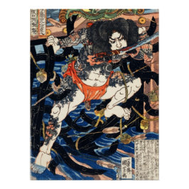 Póster Rori Hakucho Chojun por Utagawa Kuniyoshi