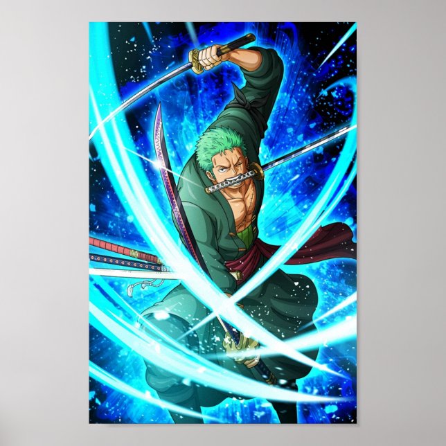 Poster Roronoa Zoro uma peça (Frente)