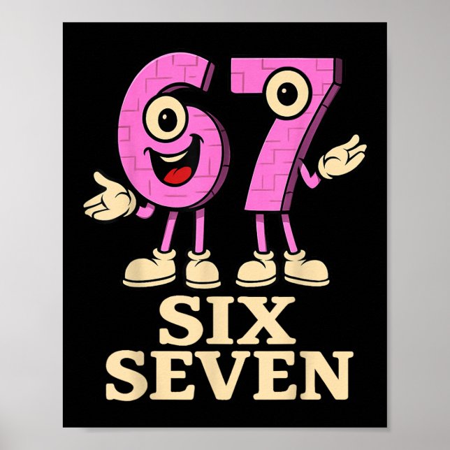 Poster Rosa 67 Seis Sete 6-7 - Criança engraçada com Brai (Frente)