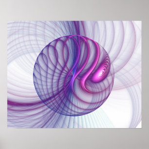 Poster Rosa abstrato da arte do Fractal dos movimentos