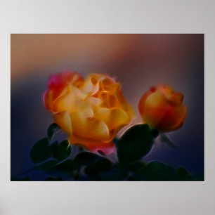 Póster Rosa amarela, rosa e significado