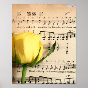 Poster Rosa Amarelo de Folha