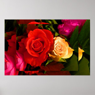 Póster Rosa Amarelo Vermelho II