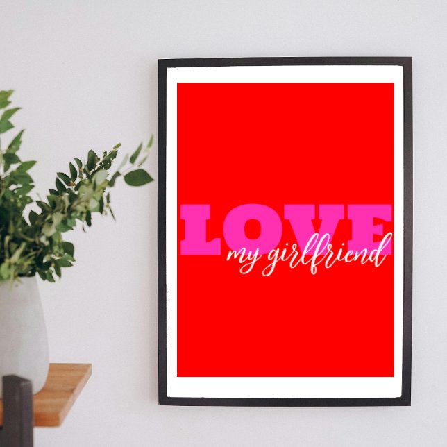Poster Rosa AMOR (adicione seu texto) Presente de Dia dos (Criador carregado)