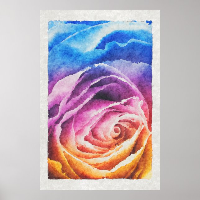 Póster Rosa arco-íris (Frente)