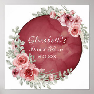 Poster Rosa Bege Chic Flor Permanente Peônia Chuveiro de