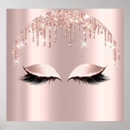 Poster Rosa Blush Glitter Drives Eyelashes Makeup Beauty 