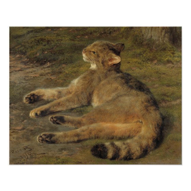 Póster Rosa Bonheur Wild cat 1850 (Frente)