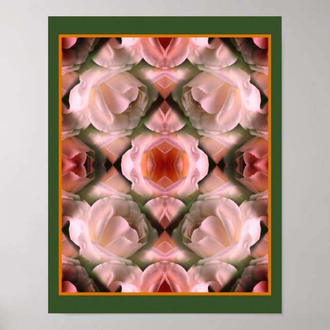 Poster Rosa Branca, Abstrato, Arte Inclinada (Frente)