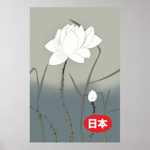 Poster Rosa Branca Japonesa