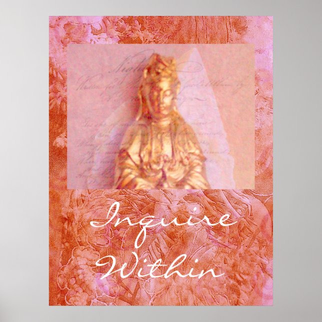 Póster Rosa-Bronze Kwan Yin (Frente)