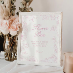 Poster Rosa Chinoiserie Flower Bar Suave