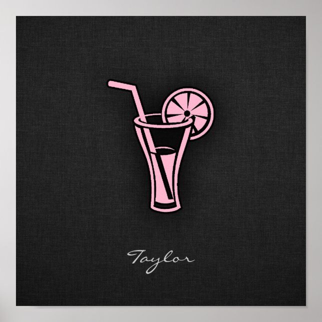 Poster Rosa claro coquetel (Frente)
