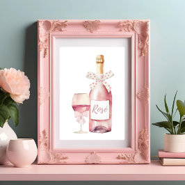 Poster Rosa claro de Vinho da Parede Coquette