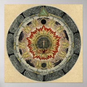 Poster Rosa Cósmico Mandala