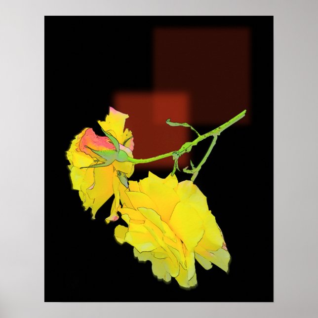 Poster Rosa Cubist (Frente)