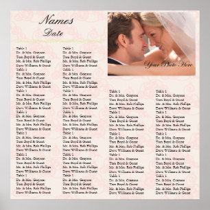 Póster Rosa da carta do assento da recepção