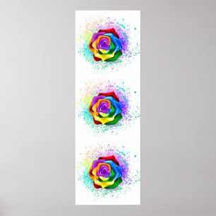 Poster Rosa de arco-íris colorido