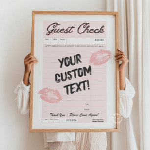 Poster Rosa de Cotação Personalizada Verificação d