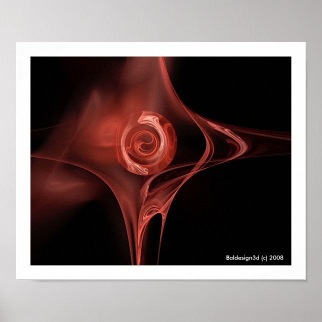 Póster ROSA de FRACTAL, castanho vermelho (Frente)